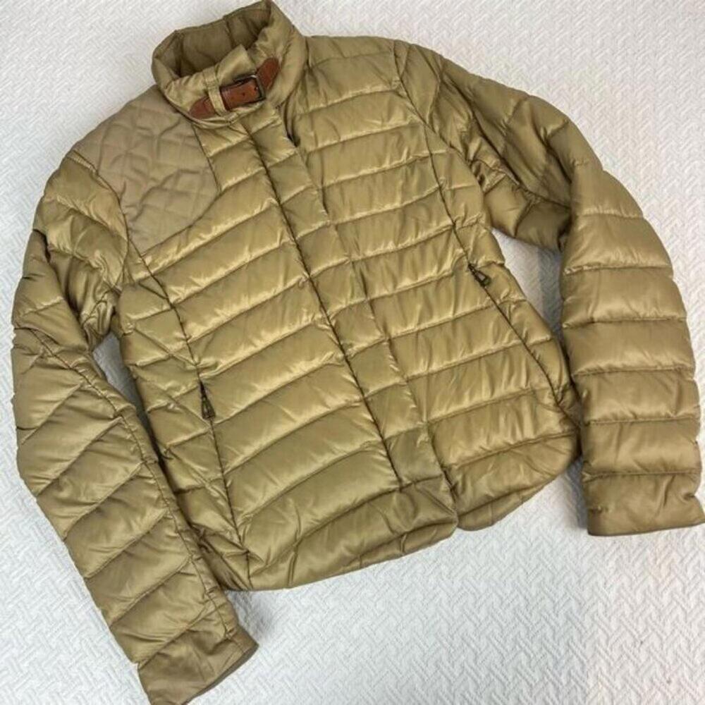 Ralph Lauren Women’s 4 Gold Duck Down Feather Puffer Jacket Coat Equestrian XS S
